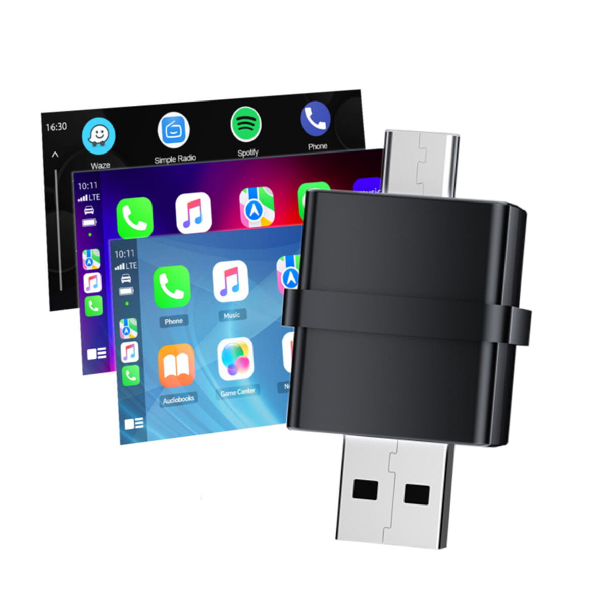 USB Type C Carplay Android Auto 2In1 Wireless Carplay Adapter, Wired To Wireless