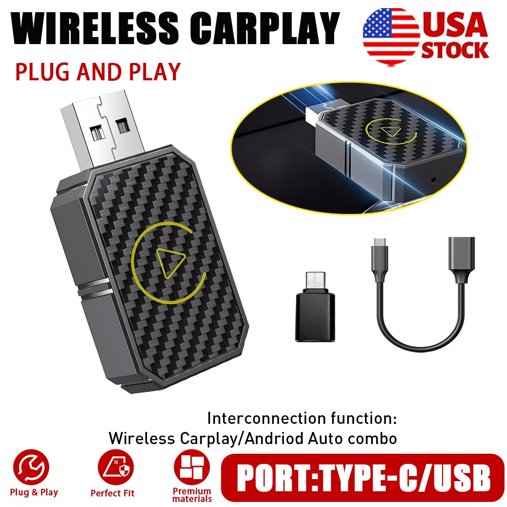 Auto Play Wireless Adapter CarPlay Dongle Fit iPhone IOS-/Android Plug&Play EXXI