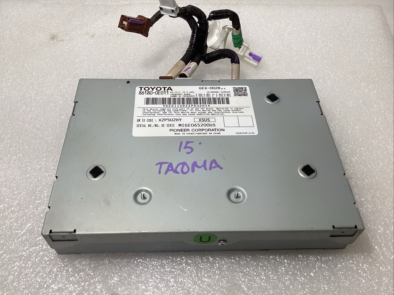 2015-2019 TOYOTA TACOMA RADIO AUDIO SATELLITE RECEIVER 86180-0E011 OEM