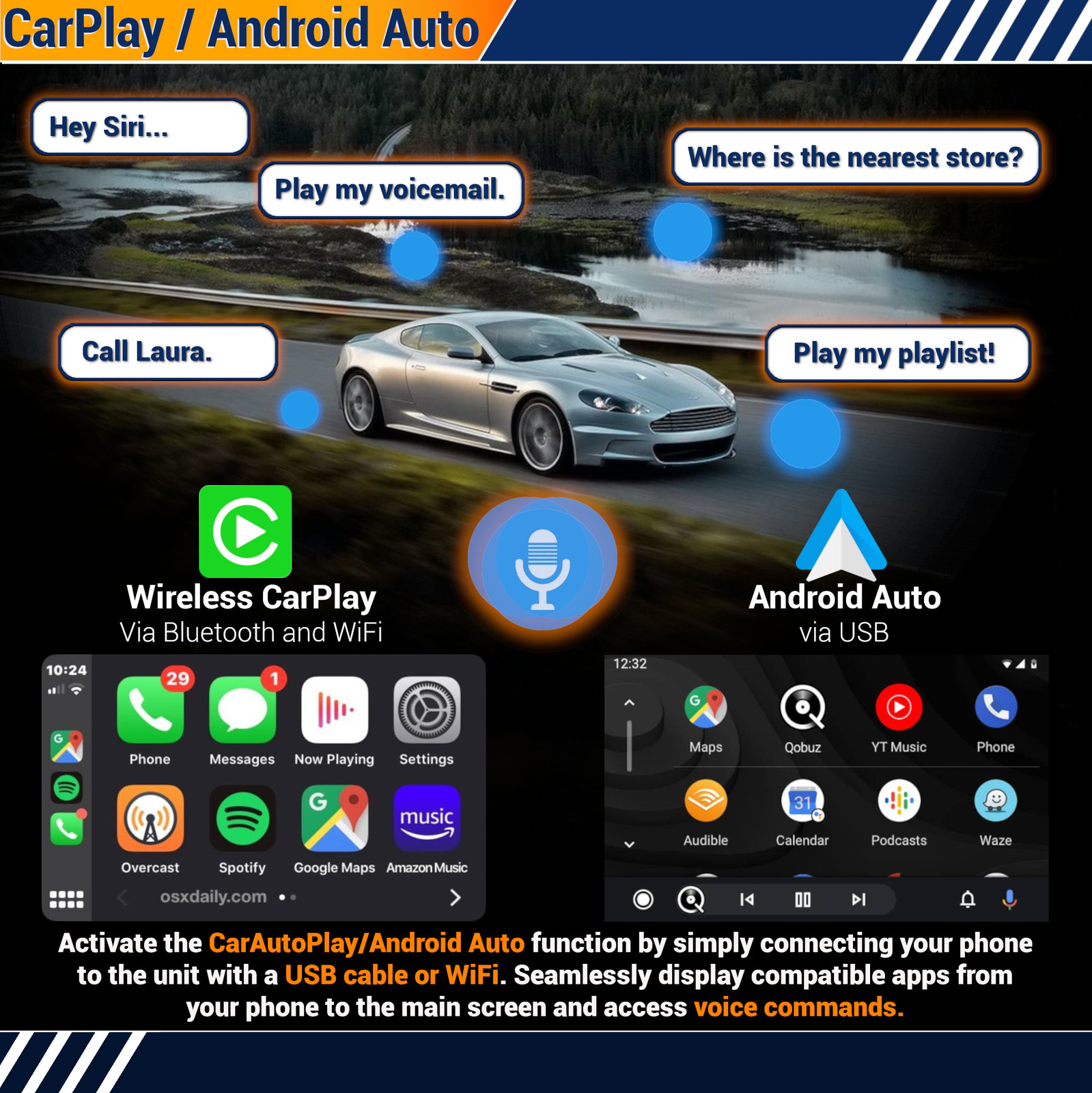 CarPlay Radio Android Auto SatNav DVD GPS Single DIN Flip-Out Stereo A85 PRO 88U