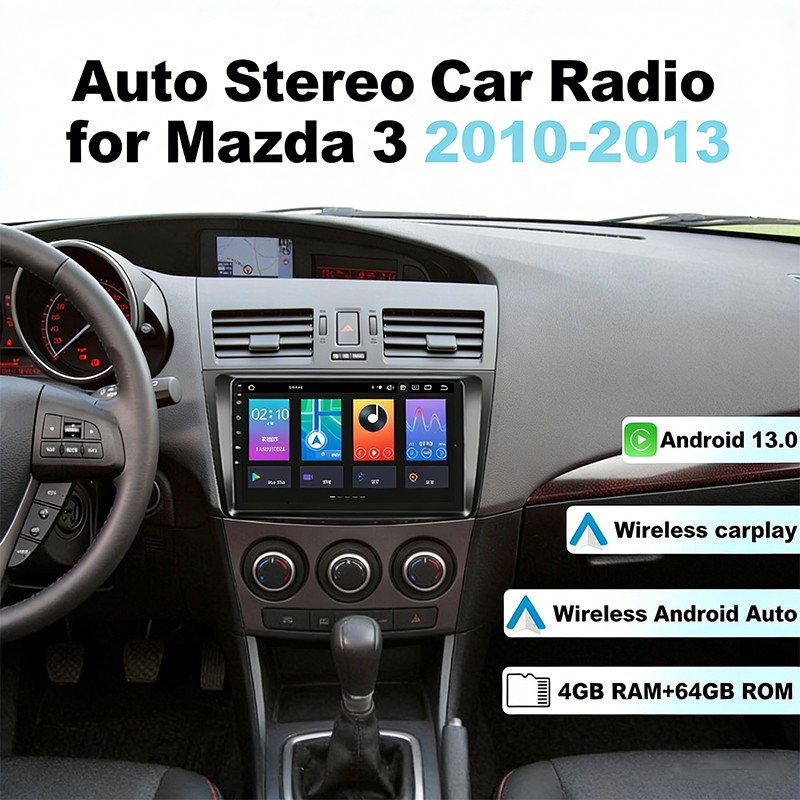 9″ Car Stereo Video GPS Radio for Mazda 3 2010-2013 Android 13.0 WiFi BT 4+64G