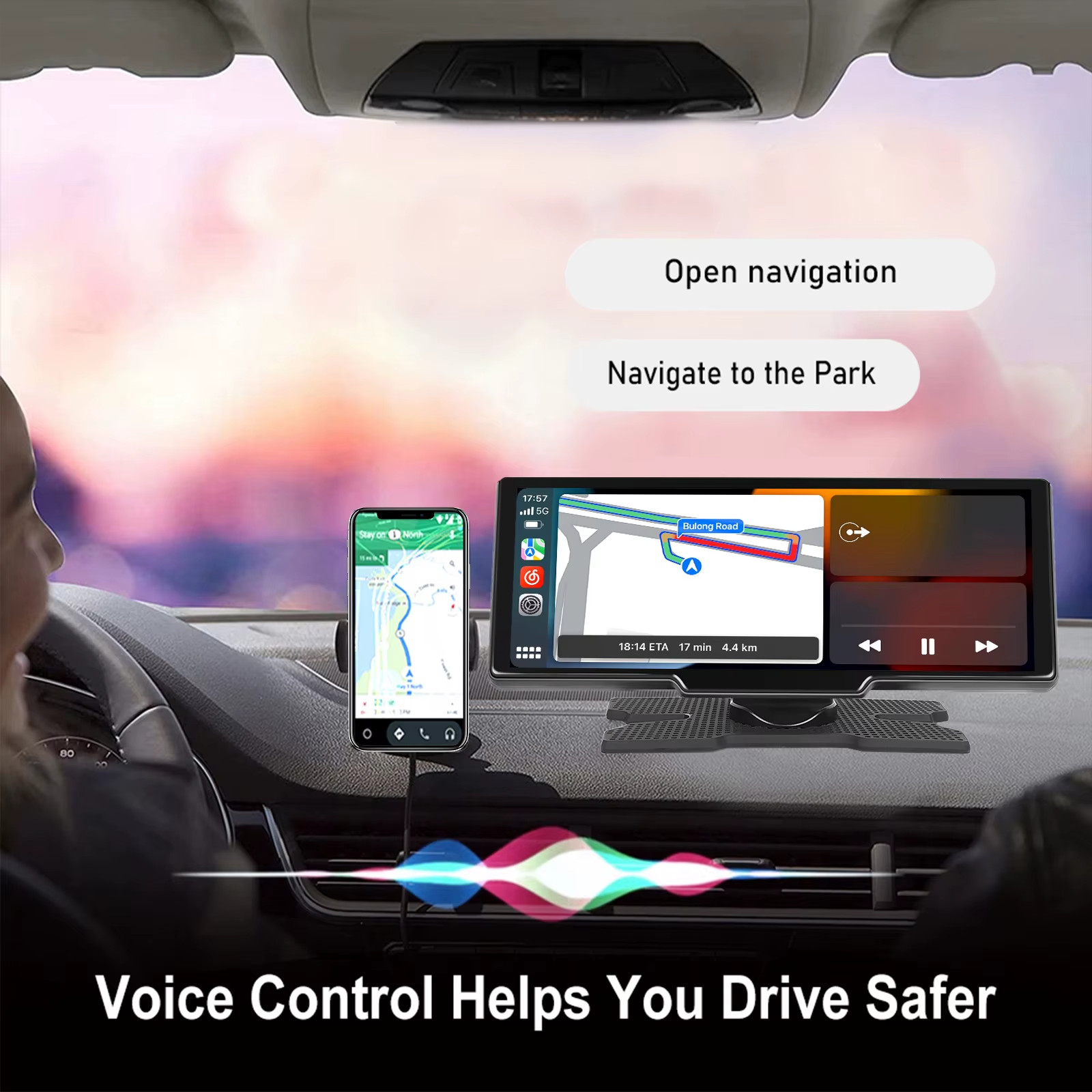 🚗 10.26″ Wireless CarPlay Android Auto Smart Screen Dash Monitor + Cameras