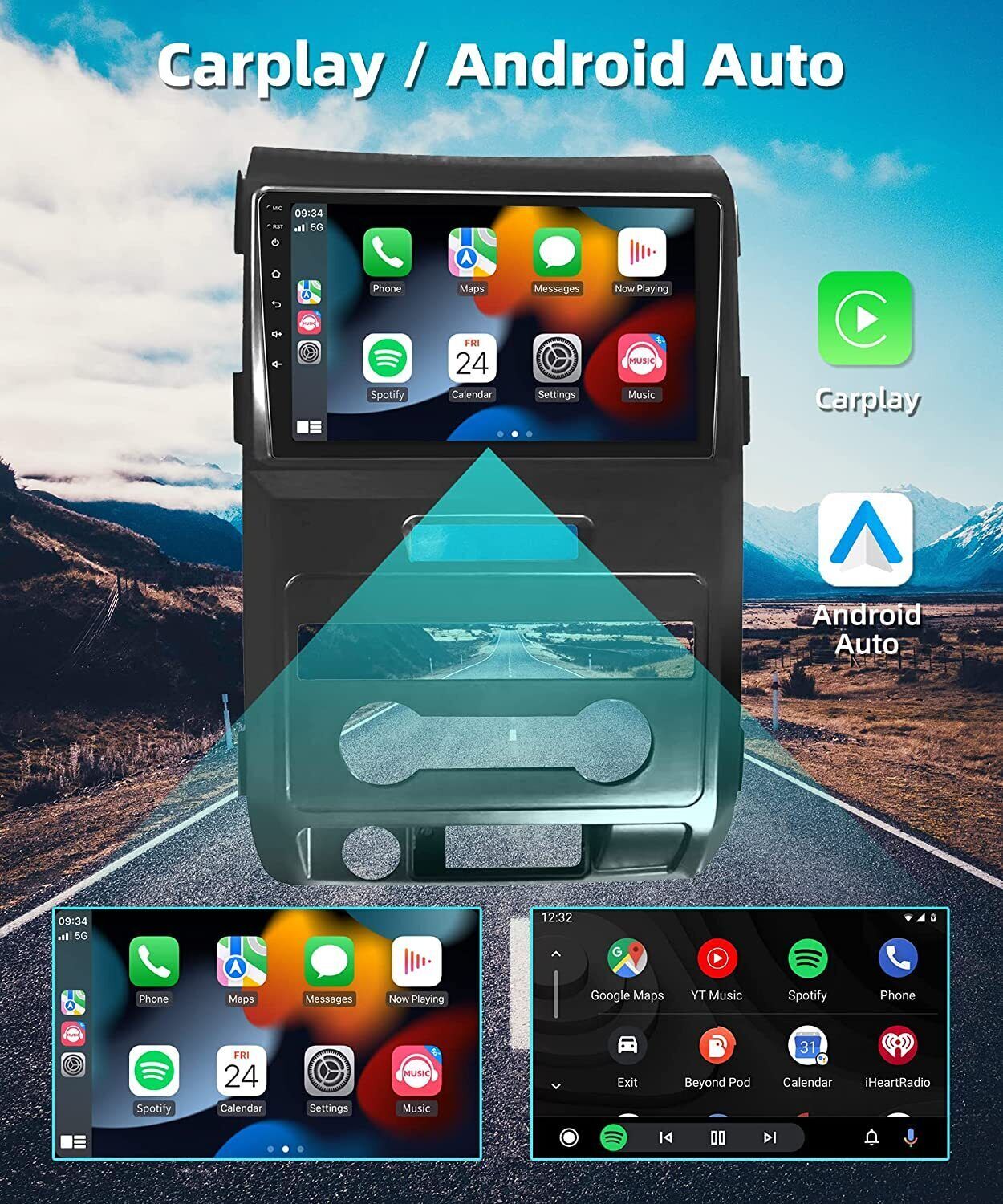 9″ Stereo CarPlay 6+128G for Ford F-150 F150 2009-2014 GPS Radio Navigation WiFi