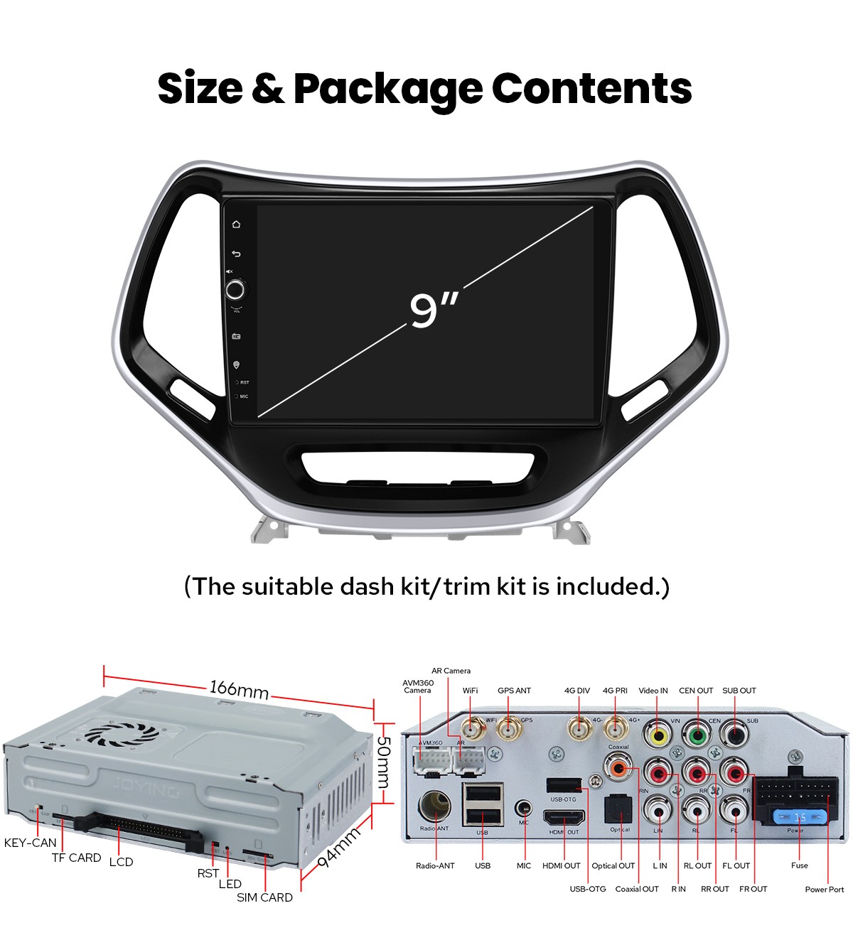 10.1 Inch Touchscreen Upgrade For Jeep Cherokee 2014+ Support Factory SWC/USB