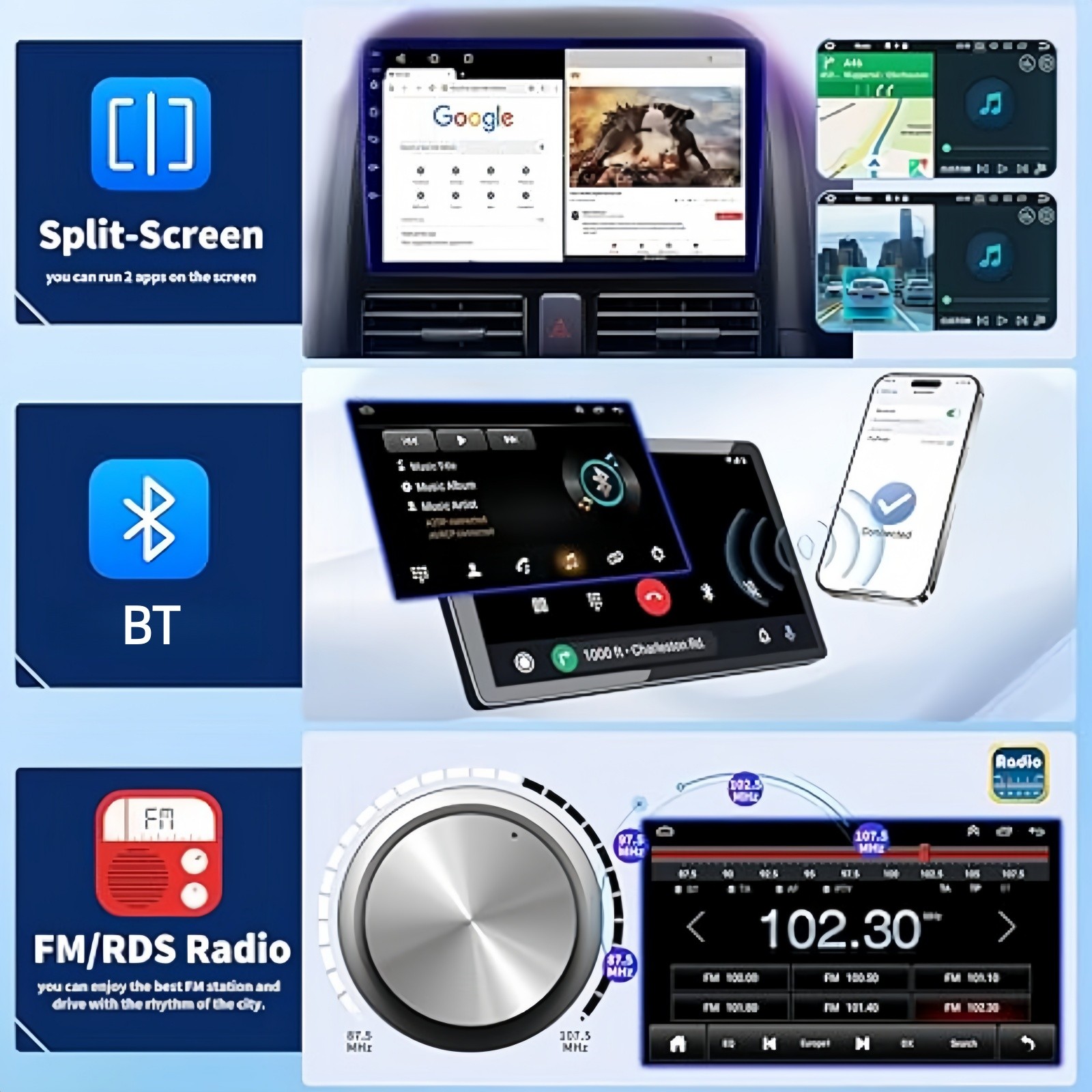 For NISSAN Altima Radio Upgrade 2007-2012 Carplay Stereo Radio Android15 Navi BT