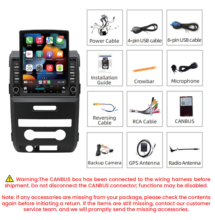 Car Radio Stereo Carplay For 2009-2014 Ford F-150 4+64G 9.7in Car Carplay