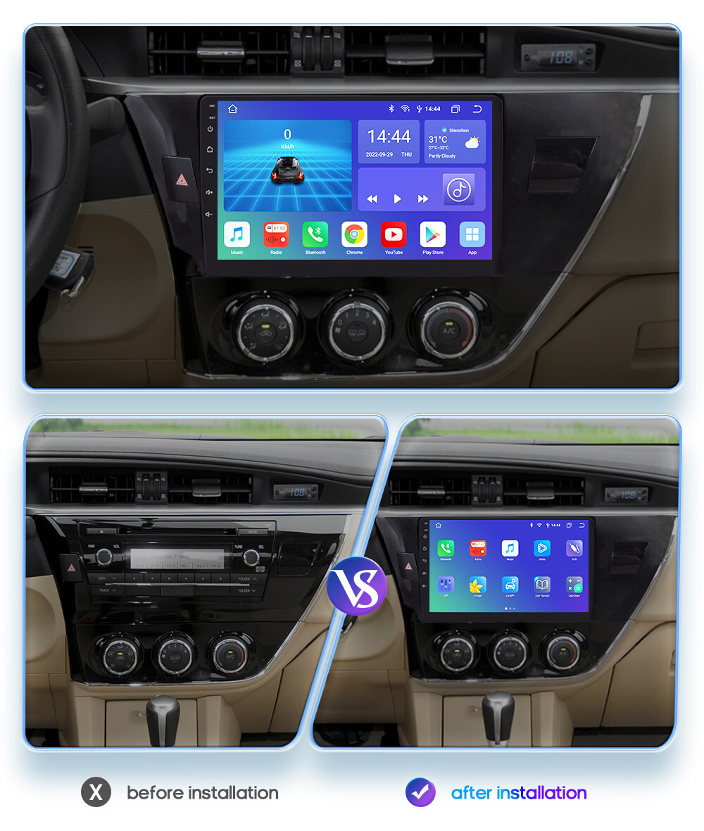 8+128G Fit 2014-2016 Toyota Corolla Android 13 Car Stereo Radio WiFi GPS CarPlay