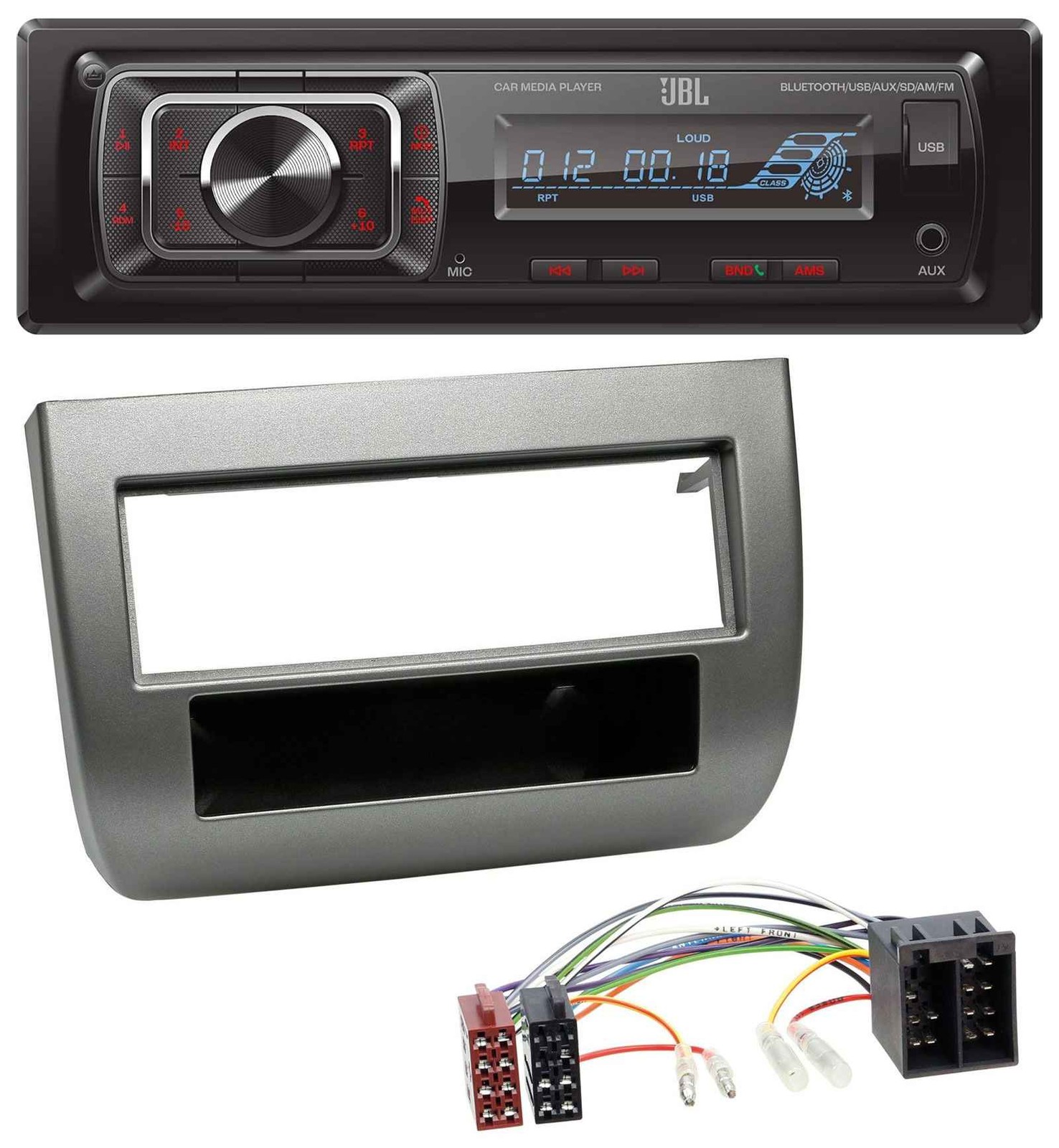 JBL SD AUX MP3 USB Bluetooth Car Stereo for Lancia Y 843 03-11 Dark Silver Metal