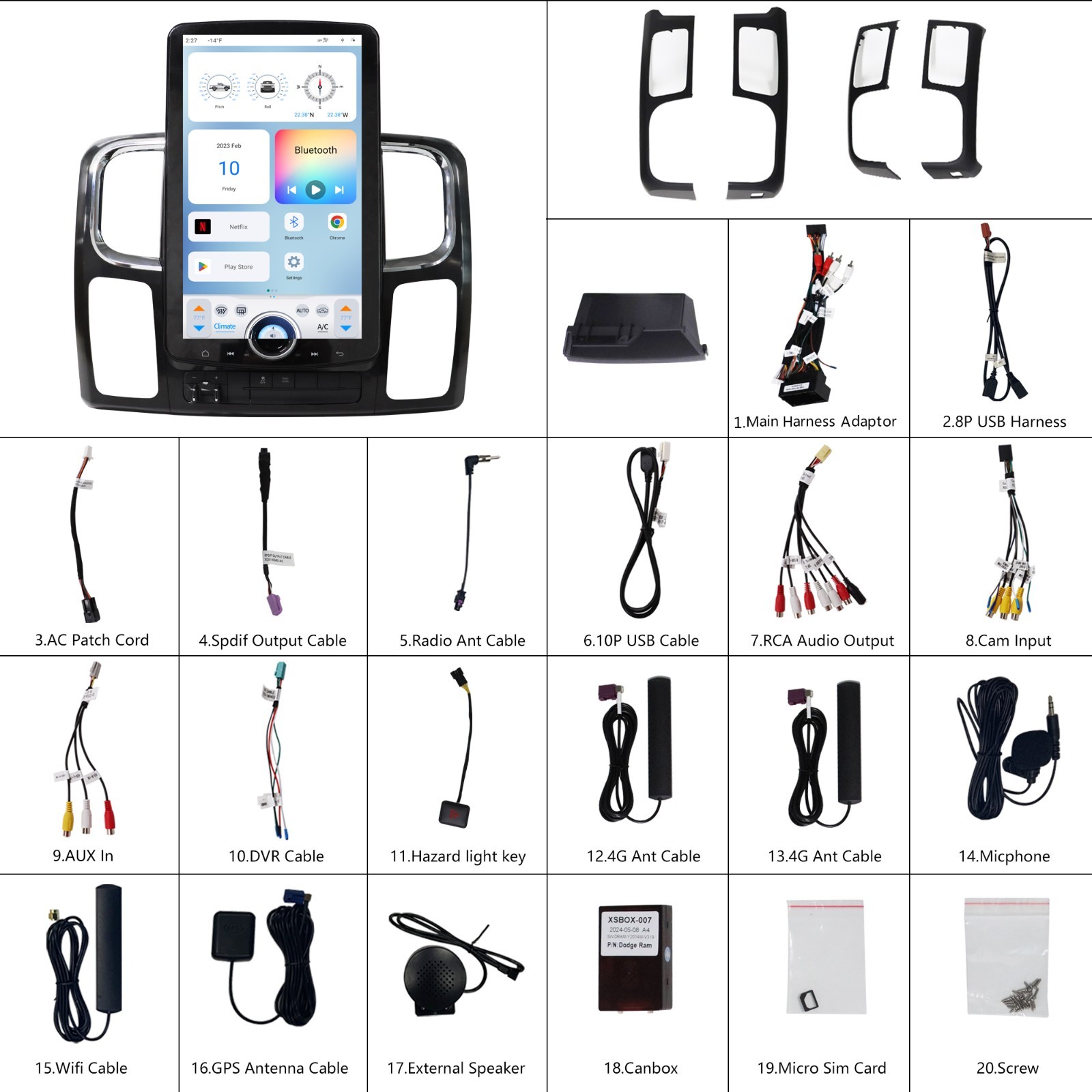Apple Carplay For 2013-2018 Dodge RAM 1500 2500 3500 2019 Classic Body Car Radio