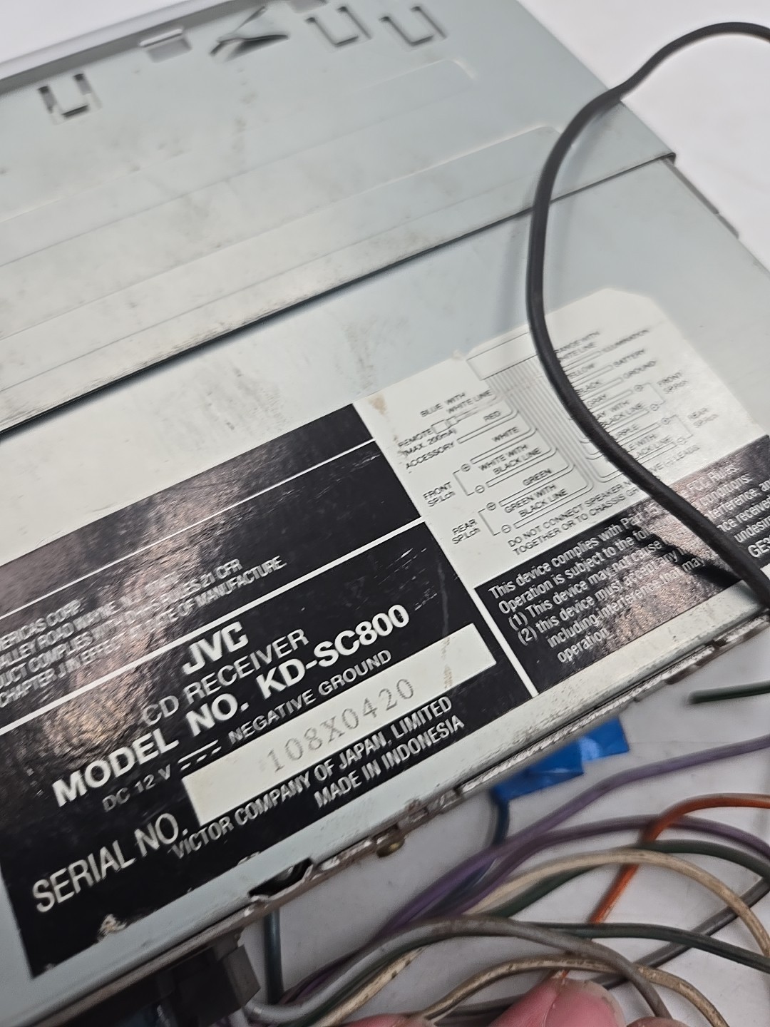 JVC CD Receiver KD-SC800 For Parts And Repair