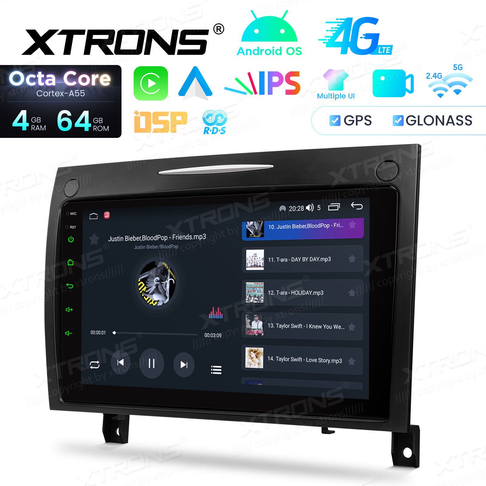 XTRONS 9″ Android 14 8Core 4+64GB Car Radio Stereo GPS for Benz SLK-R171 2004-11
