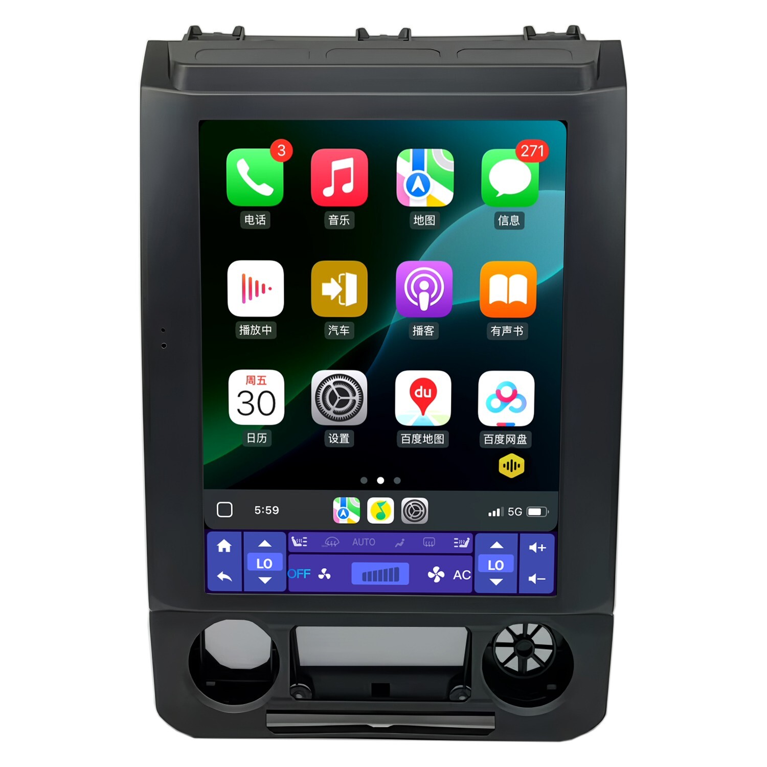 12 Car Android GPS Radio Stereo CarPlay For Ford F150 F250 F350 F550 Tesla Style