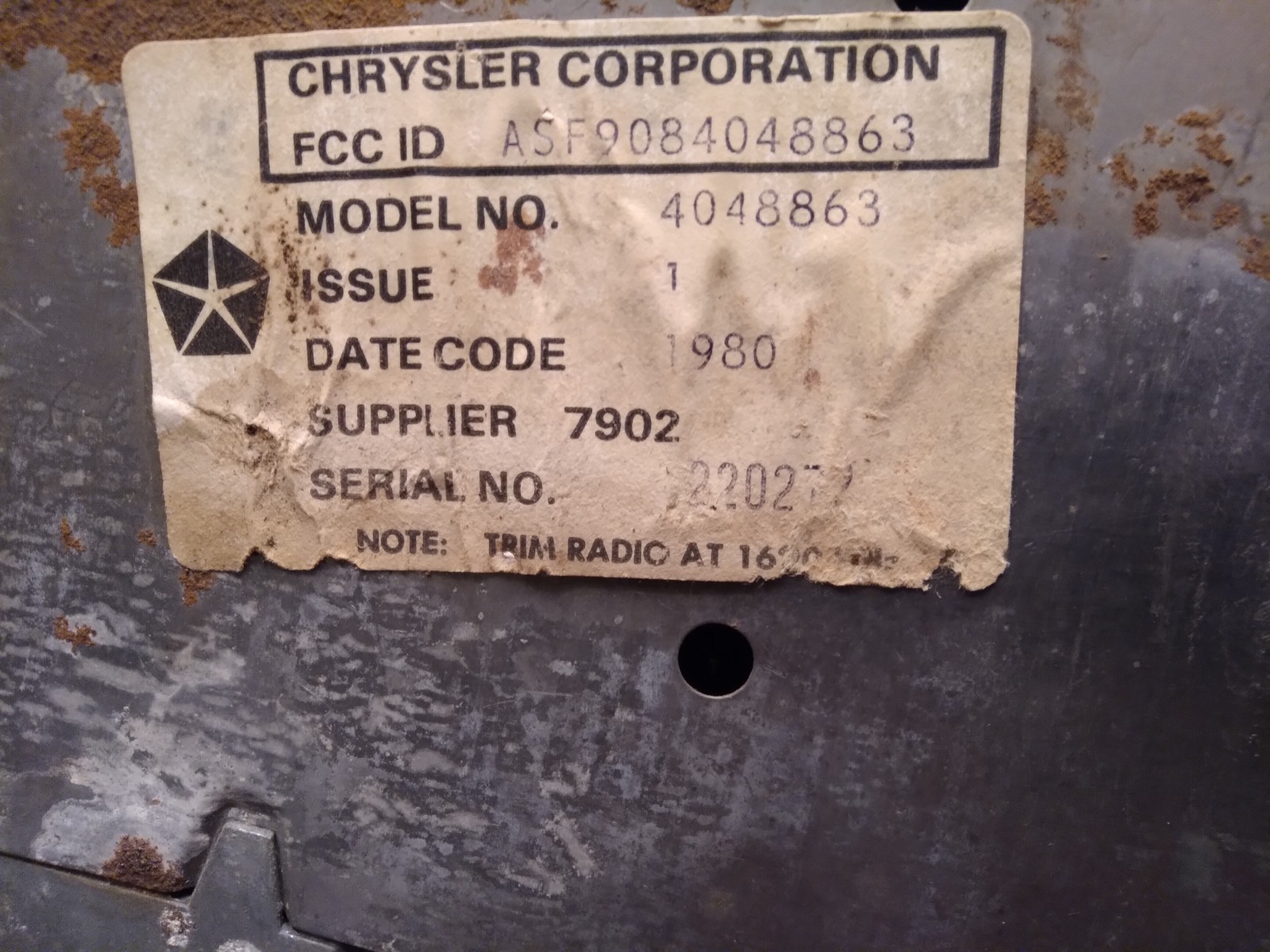 75-80 Dodge Truck, Plymouth/ Chrysler Am-Fm Radio, Working