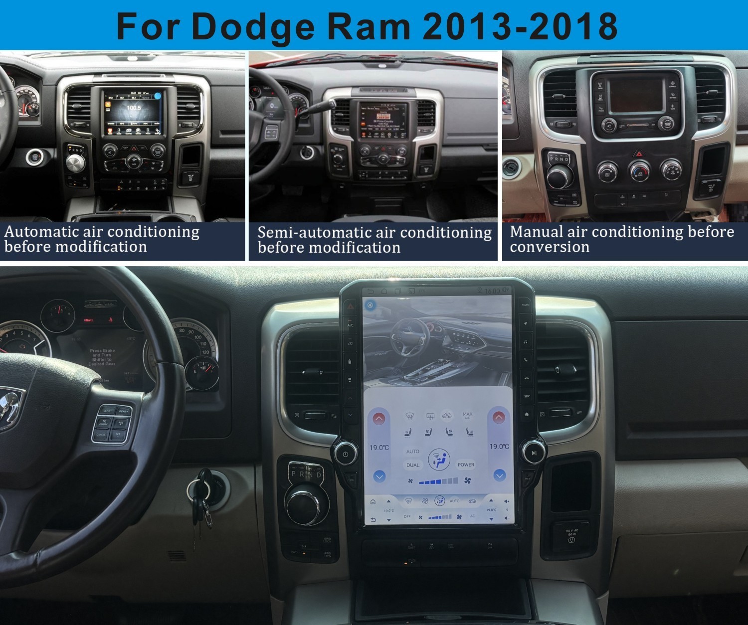 14.5″For Dodge RAM 1500 2013-2018 GPS Car stereo Radio Tesla screen carplay Unit