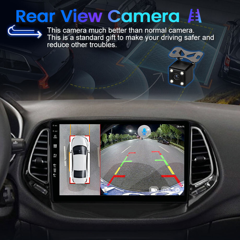 10.1″ 128GB CarPlay Car Stereo Radio Android 13 AM Navi For 2017-19 Jeep Compass