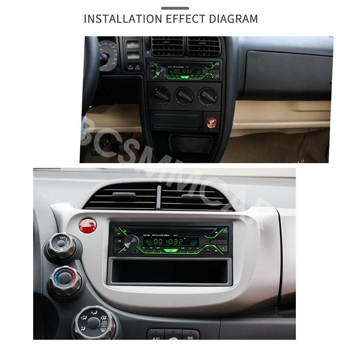 Car Radio Stereo MP3 Player Bluetooth Single DIN FM/USB/AUX/SD In-Dash Head Unit