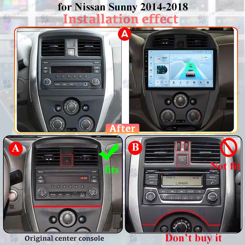 10 Inch Car Radio for Nissan Sunny 2014 – 2018 Carplay Android Auto 1080P Camera