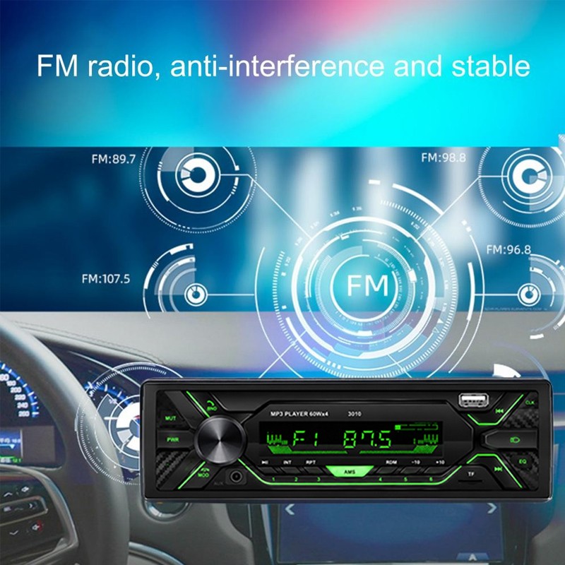 Single Din MP3 Player Car Radio Stereo Audio Receiver Bluetooth AUX FM SD USB