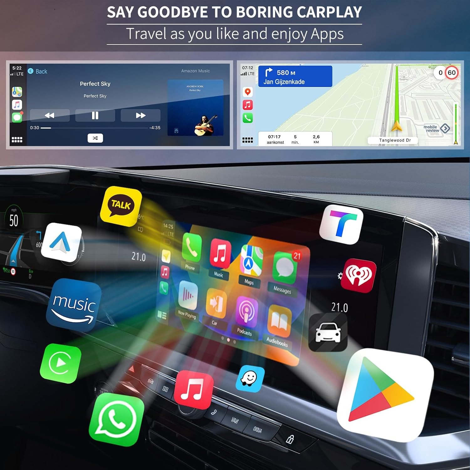 Wireless CarPlay & Android Auto Decoder Box AI Box Multimedia Player For BMW EVO