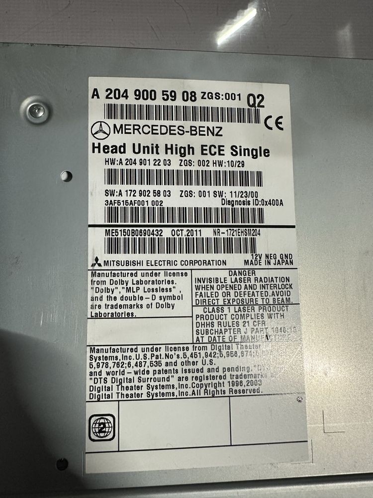 Mercedes Radio Anti-Theft Code ALL Models Instant Unlock W203 W204 W210 W211 W21