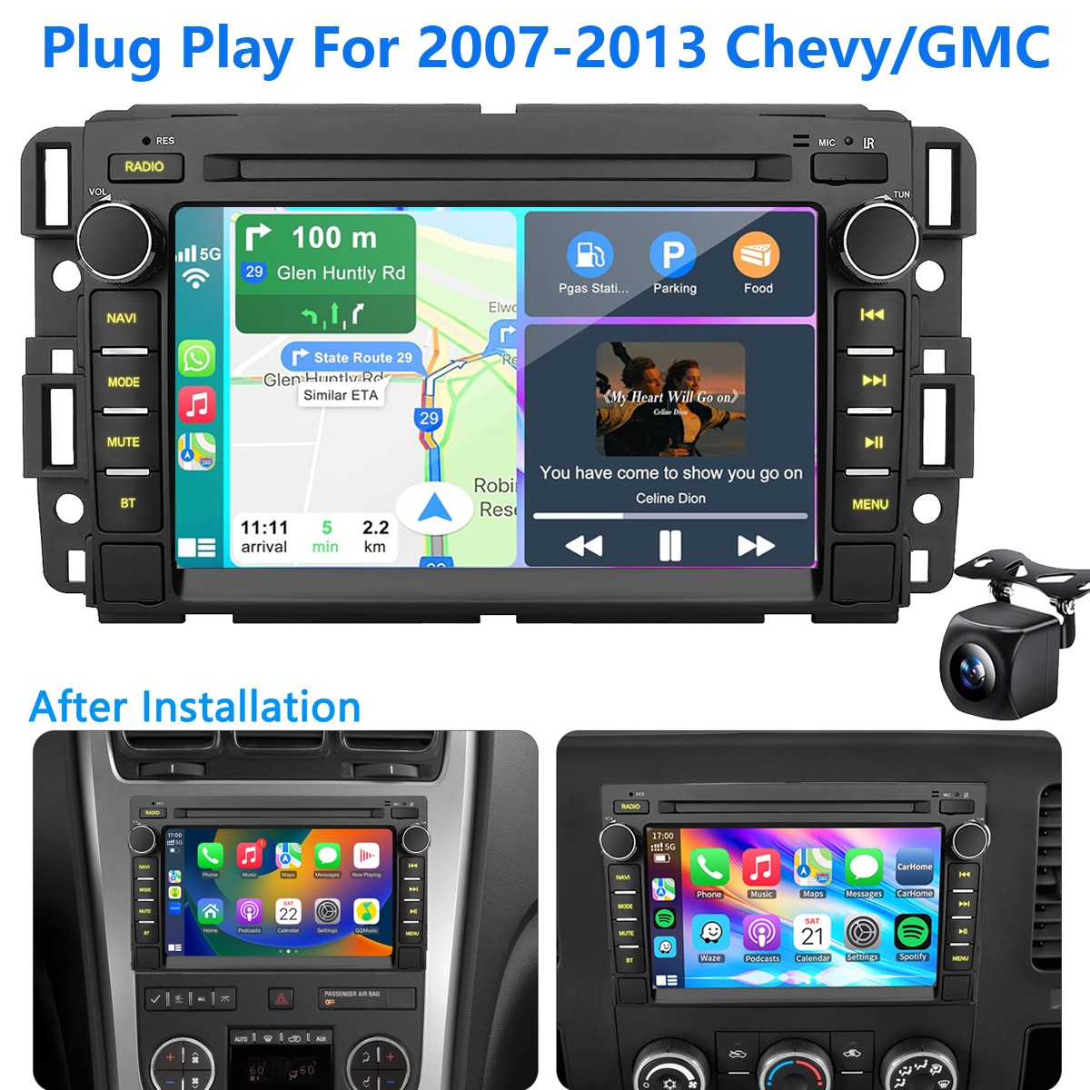 Apple CarPlay For Chevrolet GMC Chevy 2007-2013 Android 15 Car Radio Stereo GPS