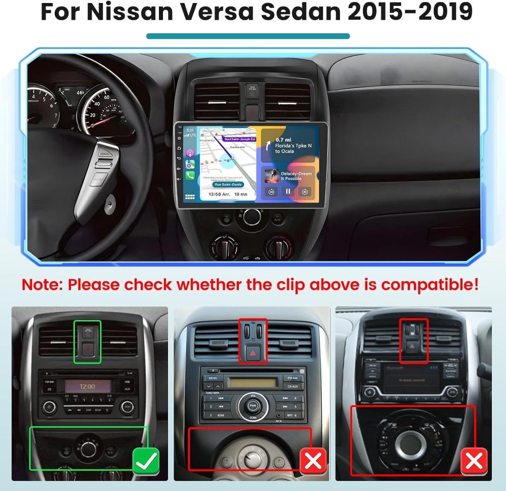4+64G Car Stereo Radio For Nissan Versa Sedan 2015-2019 Apple Carplay Android 15