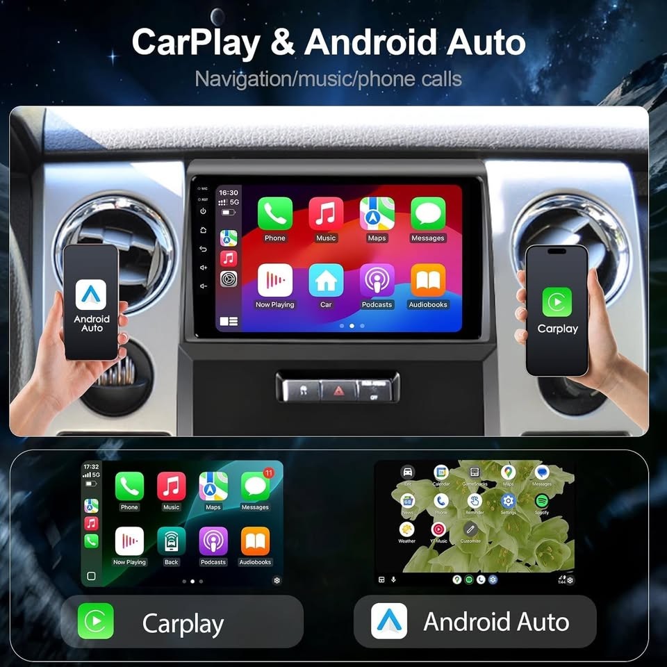 64GB Android 13 Car Stereo for Ford F150 2009-2012 w/ CarPlay & Cam