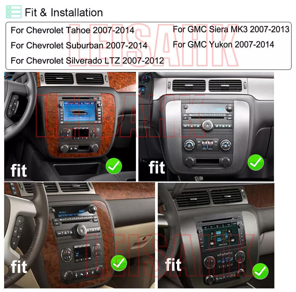 For 2007-2012 Chevrolet Silverado Apple Carplay Car Stereo Radio Android 13 GPS