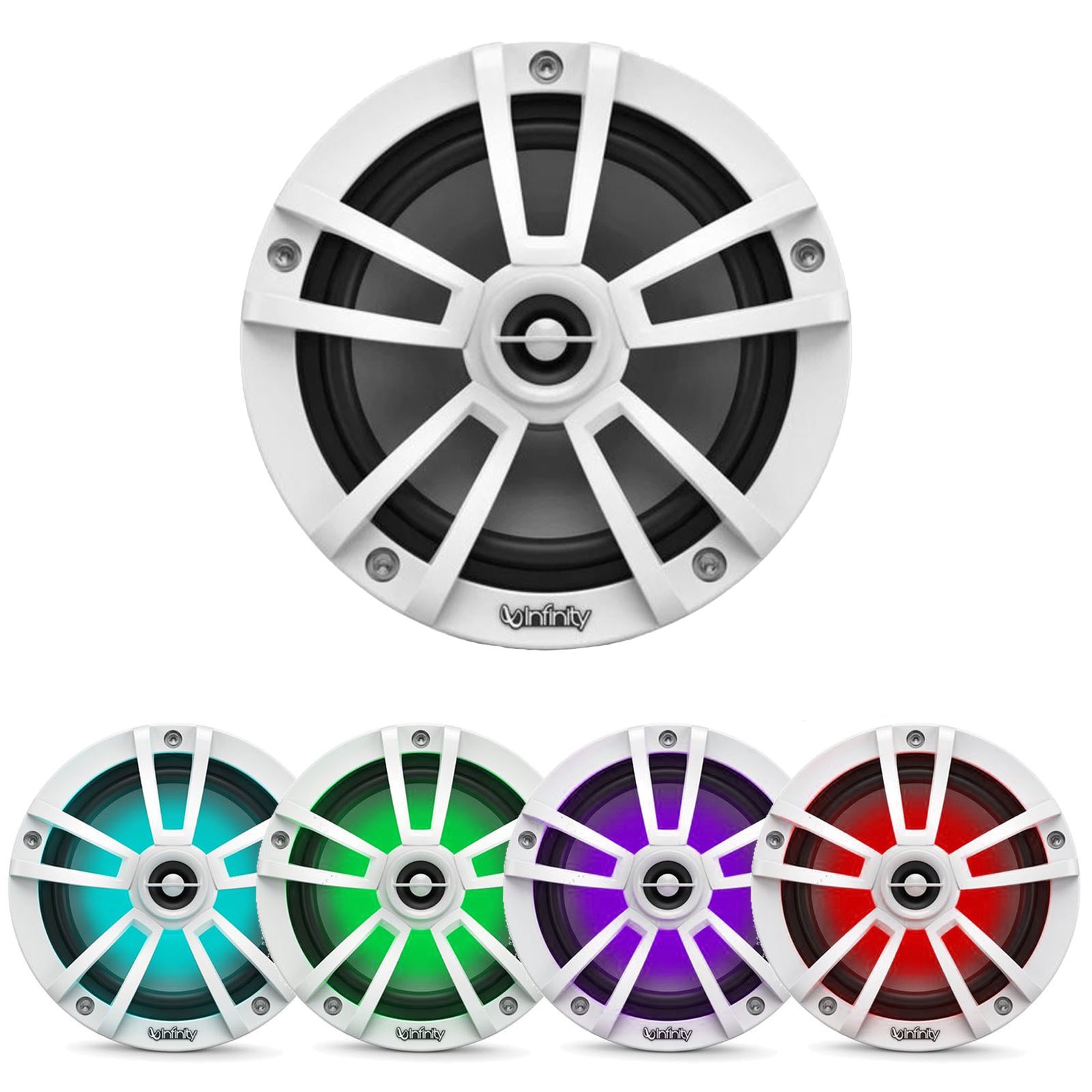 JVC KD-T92MBS Marine Bluetooth USB Receiver, 4x 6.5″ White LED Speakers, Cover