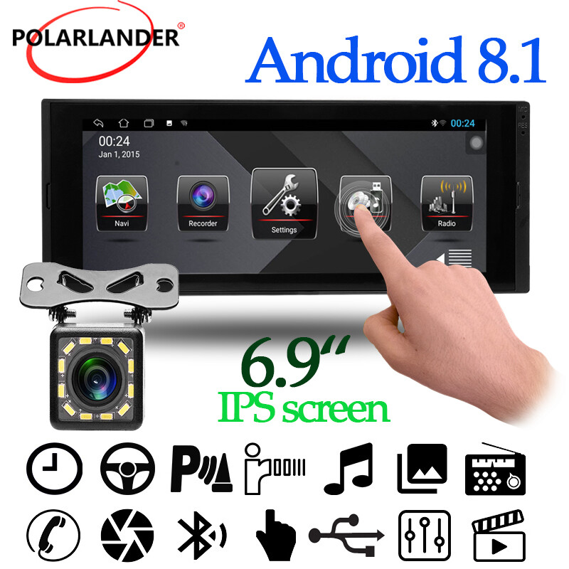 1 Din GPS Car Radio Touch Screen Bluetooth Mirror Link 6.9″ Android 1+6G WiFi