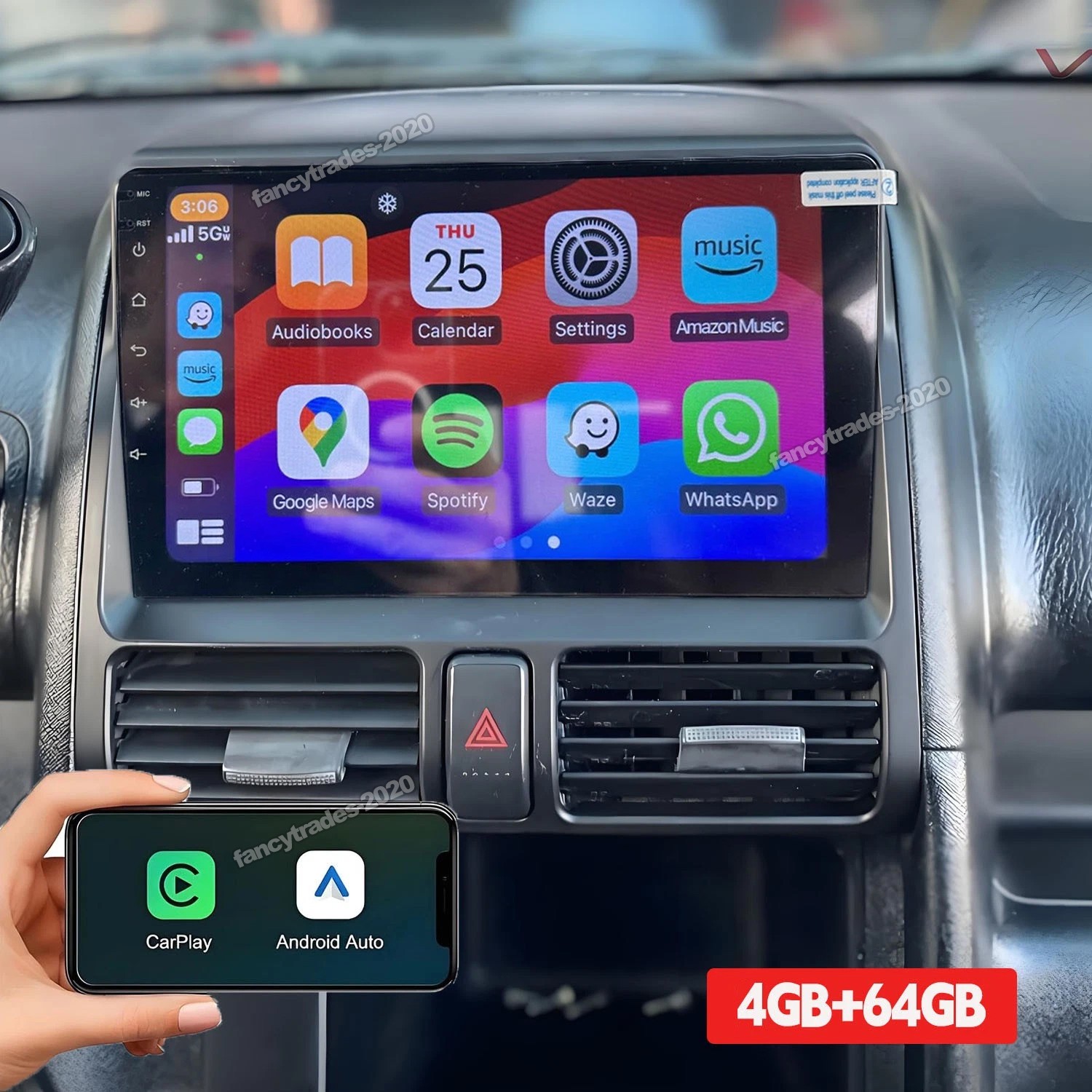 Android 15 Apple Carplay Car Stereo Radio GPS Navi For Honda CR-V CRV 2002-2006