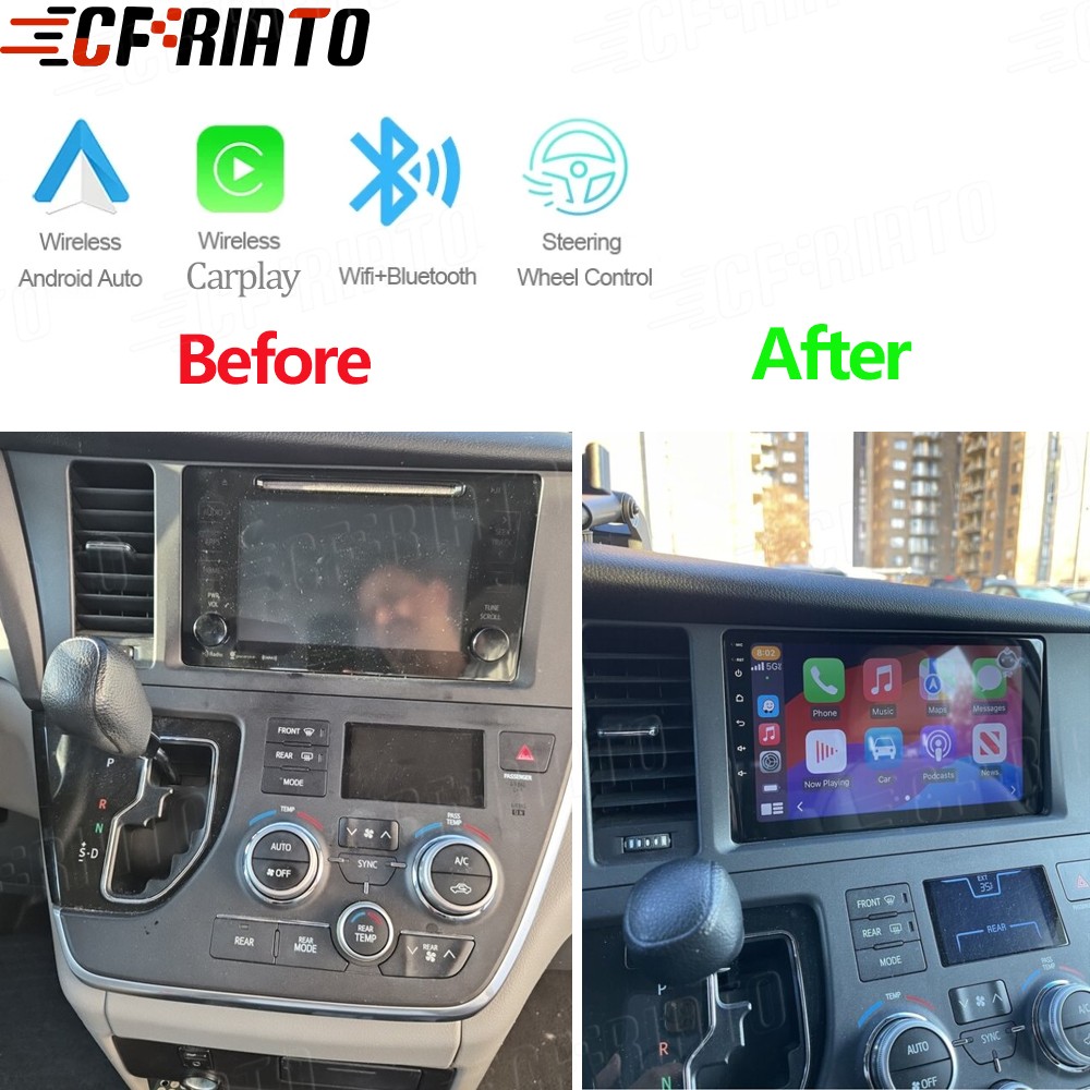 9” Android 15 Carplay For Toyota Sienna 2015-2020 With JBL Car Stereo Radio GPS