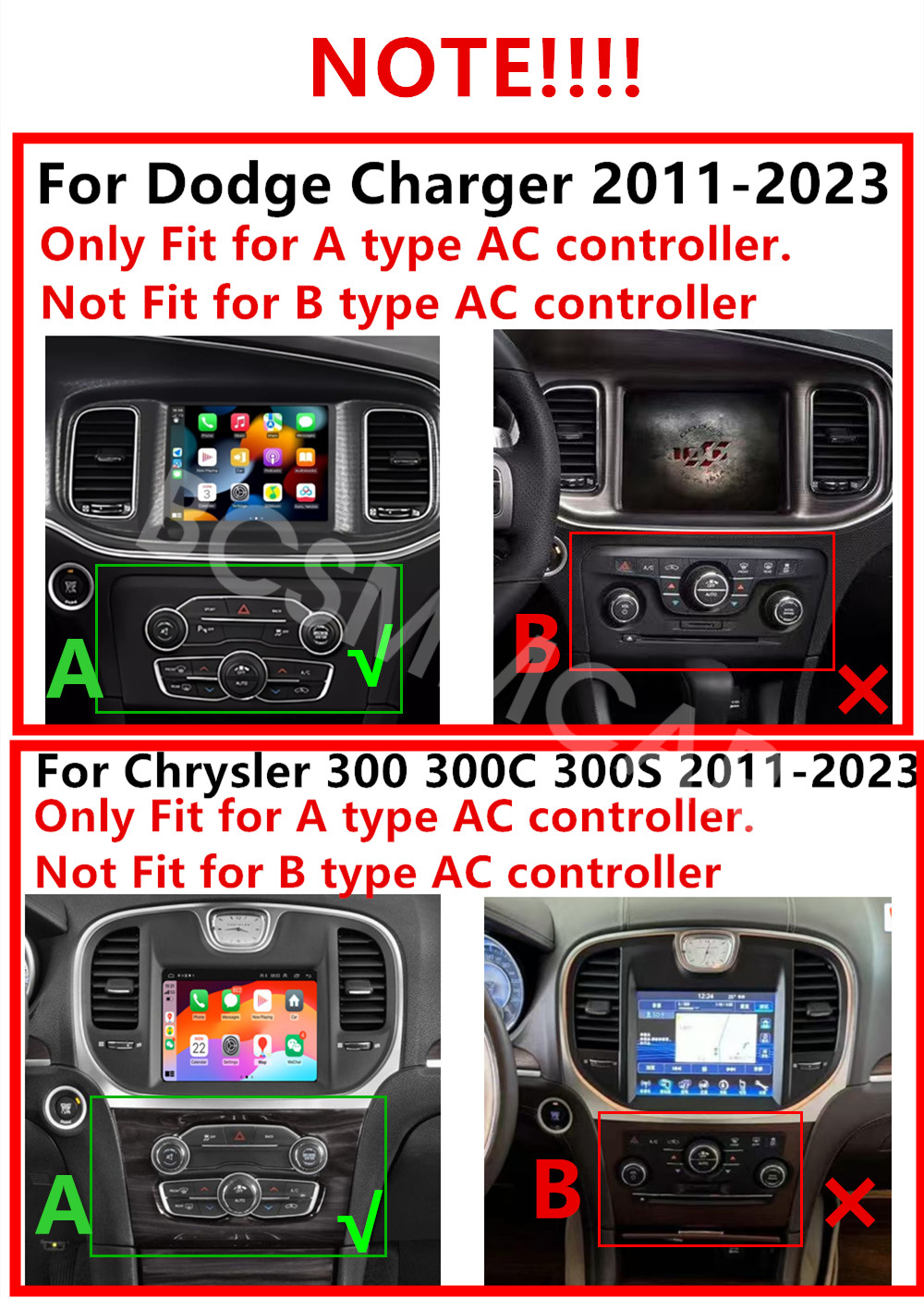 Android 14 Car Multimedia Player Touch Screen Fit For Dodge Challenger 2015-2023