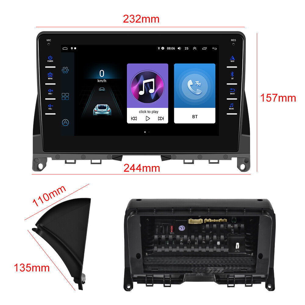 Android 12 Car Radio GPS Navi Head Unit For Mercedes Benz C-Class W204 2006-2011