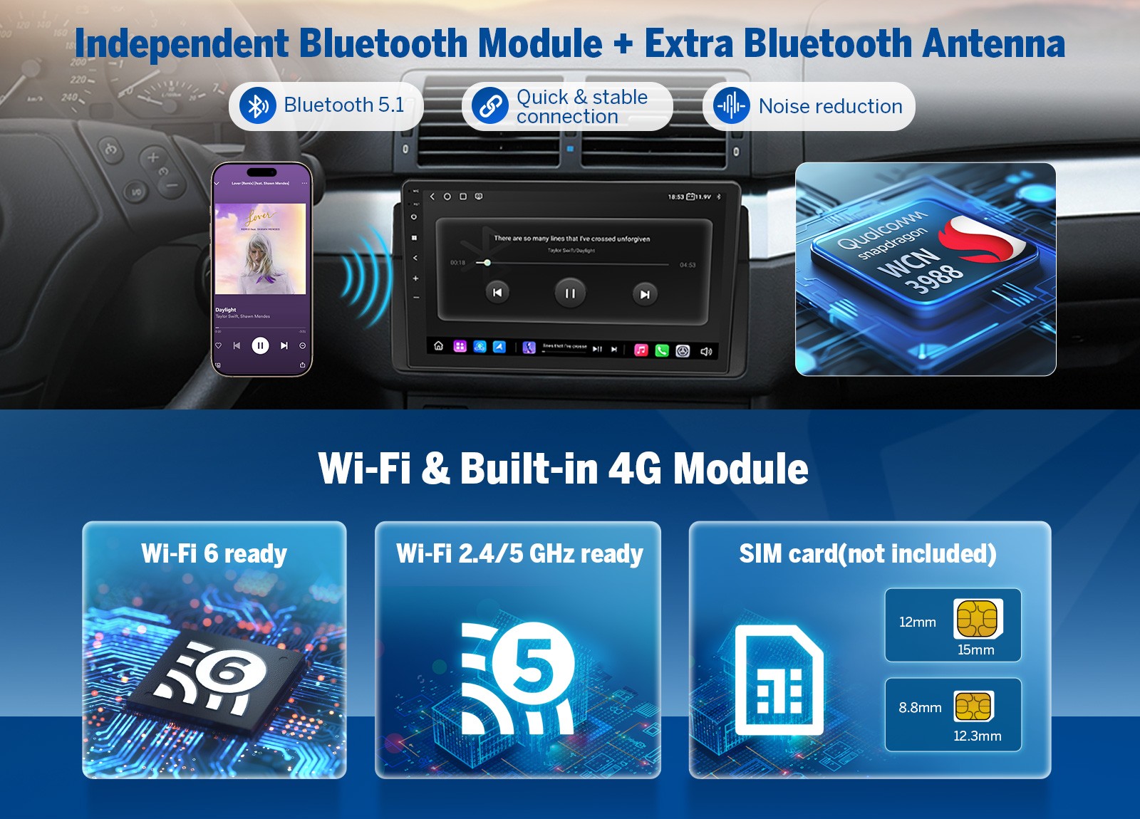 Eonon E46X6S2 for BMW E46 M3 1999-2006 9inch QLED 6+64 Android Car Radio CarPlay