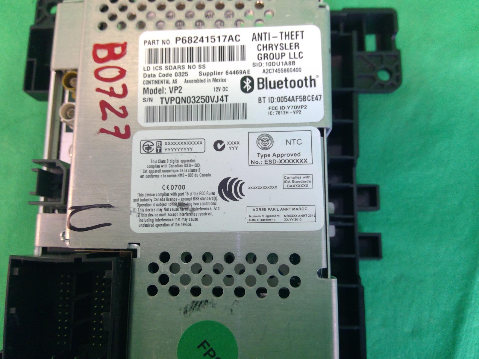 2015 DODGE CHARGER RADIO DISPLAY SCREEN OEM 68241517AC