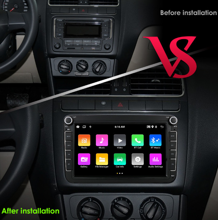 CAR TABLET ANDROID 11 FOR WOLKSWAGEN GOLF 6 2GB RAM – 32GB ROM CAR RADIO 8″