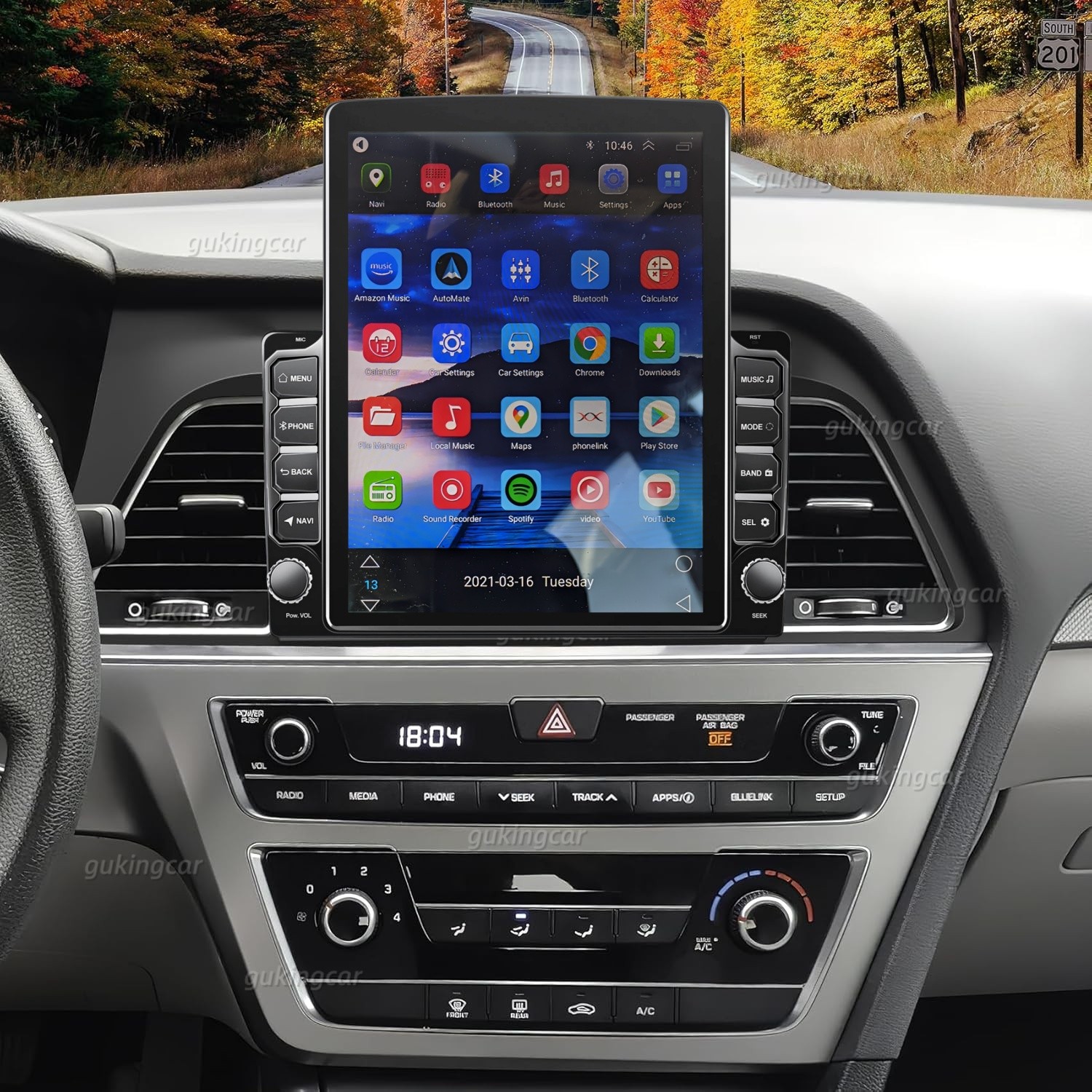 For Hyundai Sonata 2015-2017 Gps Dsp Carplay 9.7inch Android13 Car Stereo Radio
