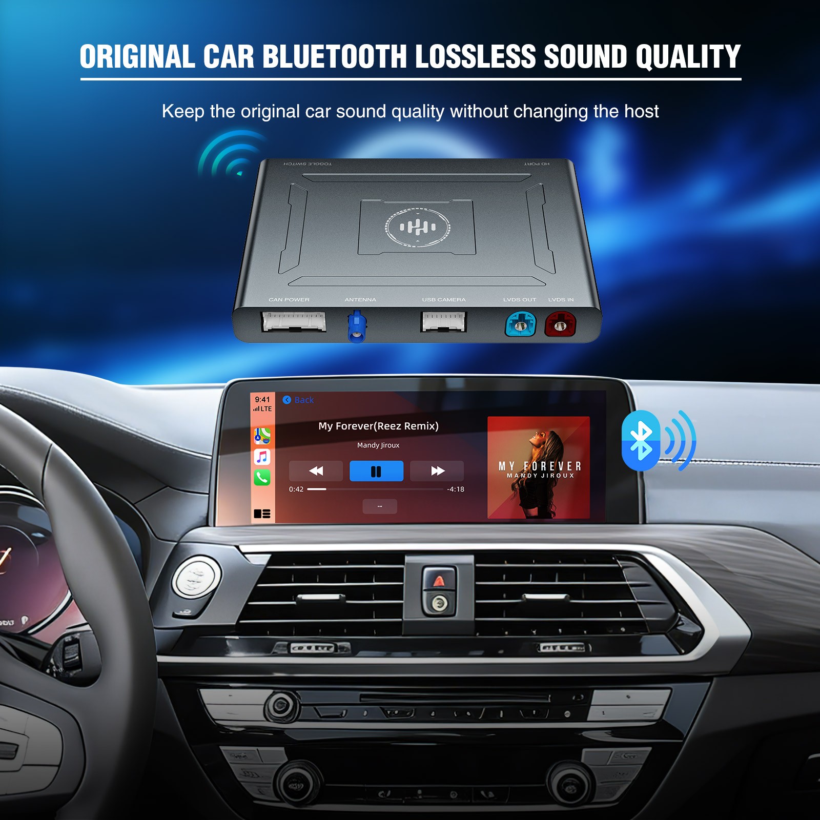 Wireless CarPlay & Android Auto Decoder Box AI Box Multimedia Player For BMW EVO