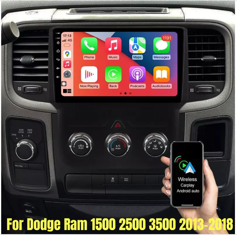 Carplay For 2014-18 Dodge Ram 1500 2500 3500 64G Android 13 Car Stereo Radio GPS