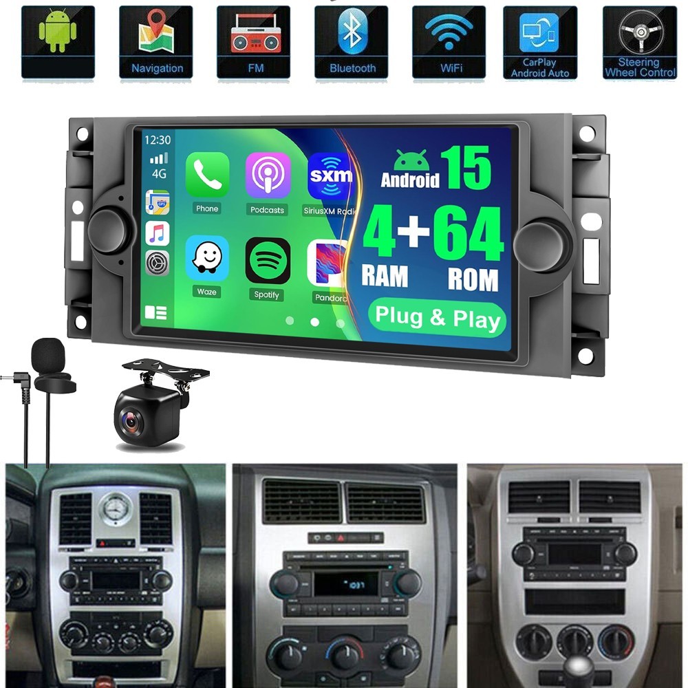 Car GPS Radio Navi Stereo For Jeep Grand Cherokee Dodge RAM Chrysler Carplay