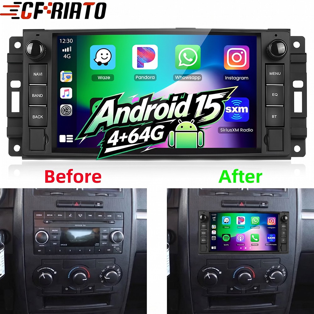 For Dodge Charger 2008-2010 4+64GB Car Radio Stereo Android 15 GPS Navi Carplay