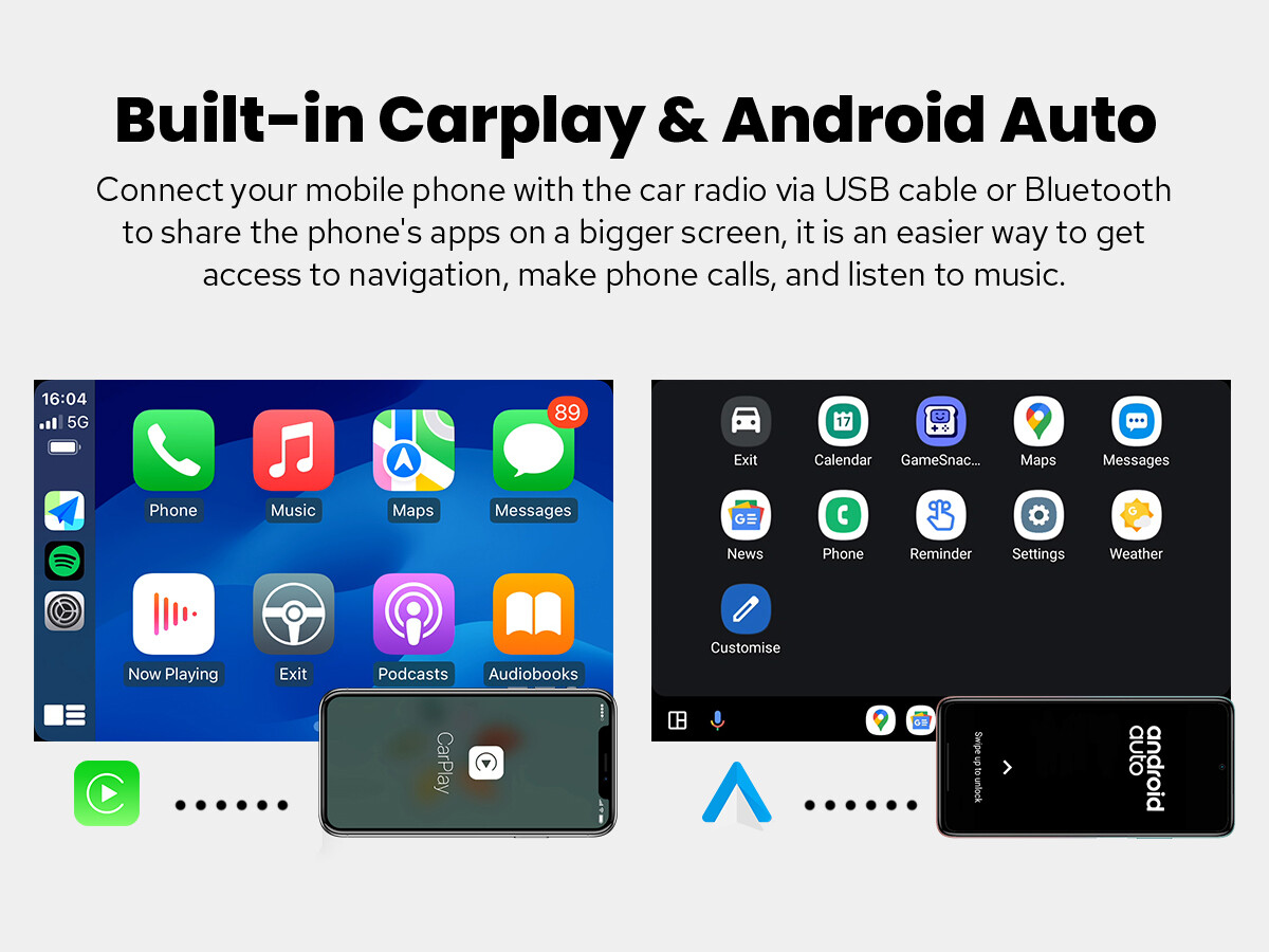 Joying 8″ Android 12 Double Din Car Stereo GPS Navi With Octa Core Kryo 260 CPU