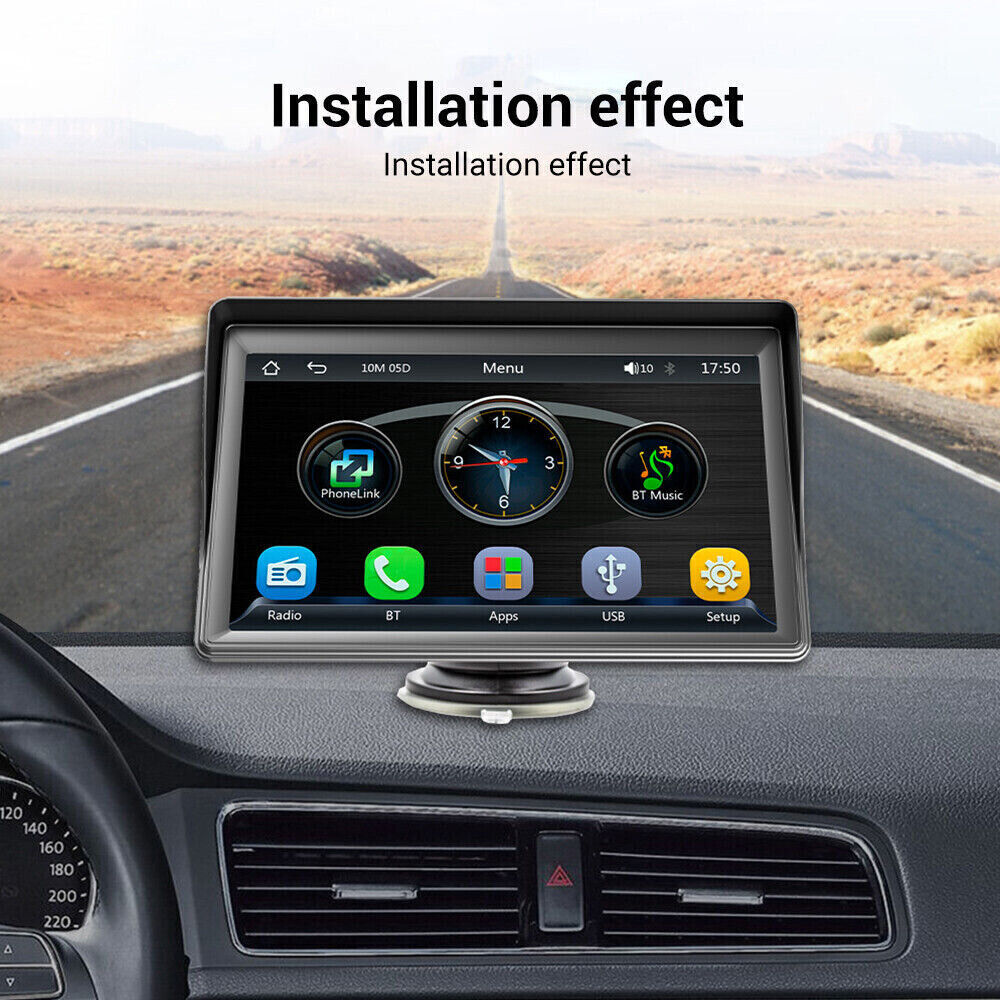 7″ Portable Car Stereo Radio Wireless Apple CarPlay Android Auto Touch Screen