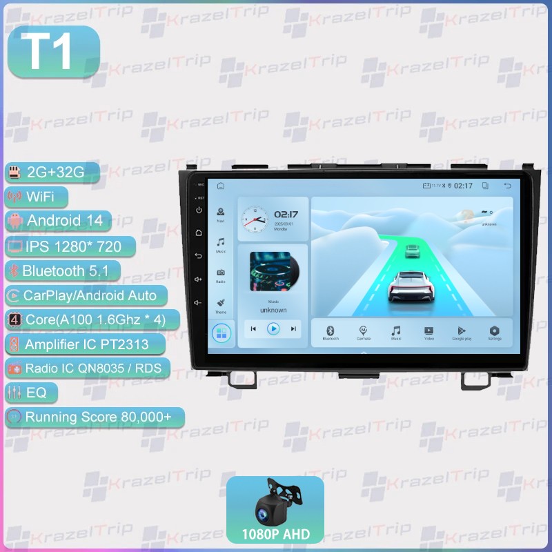 for Honda CRV CR-V 2007 – 2011 Car Radio Carplay 8 Core 6GB RAM 64GB ROM Stereo
