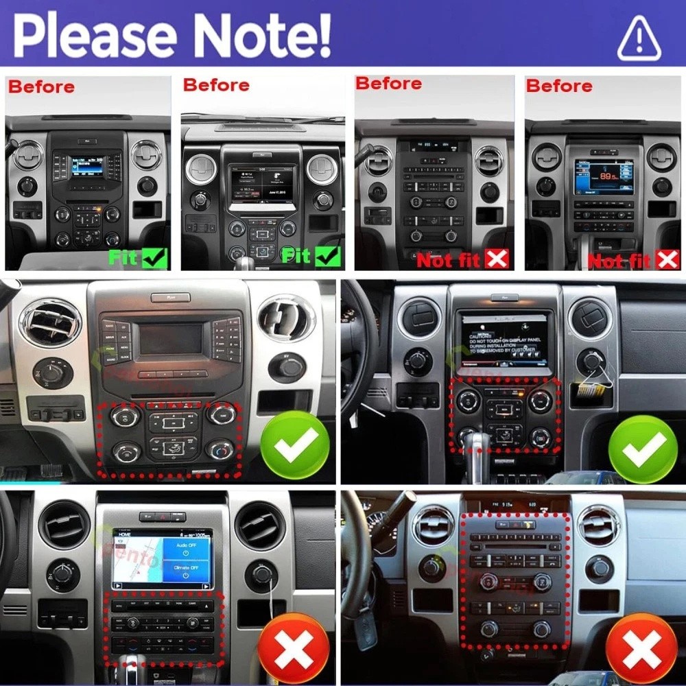4+64G Car Radio Stereo Apple CarPlay Android 15 GPS Nav For 2013-2014 Ford F150