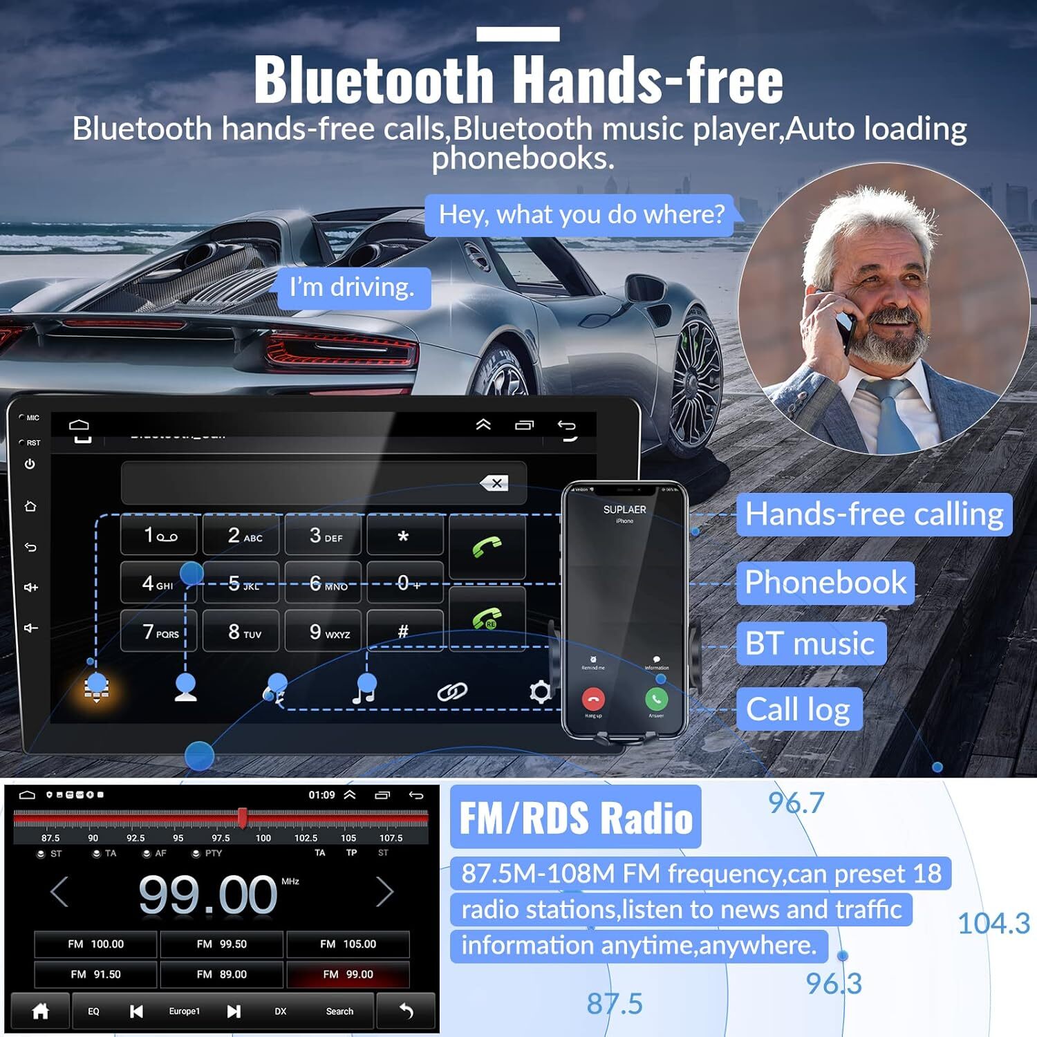 Double Din Car Stereo For Ford F150 2009-2014 F-150 Carplay Android 13 GPS Navi