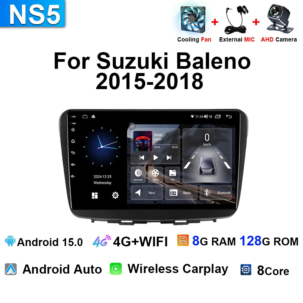 For Suzuki Baleno 2015-2018 Car Radio GPS Navi Android Carplay Multimedia Player