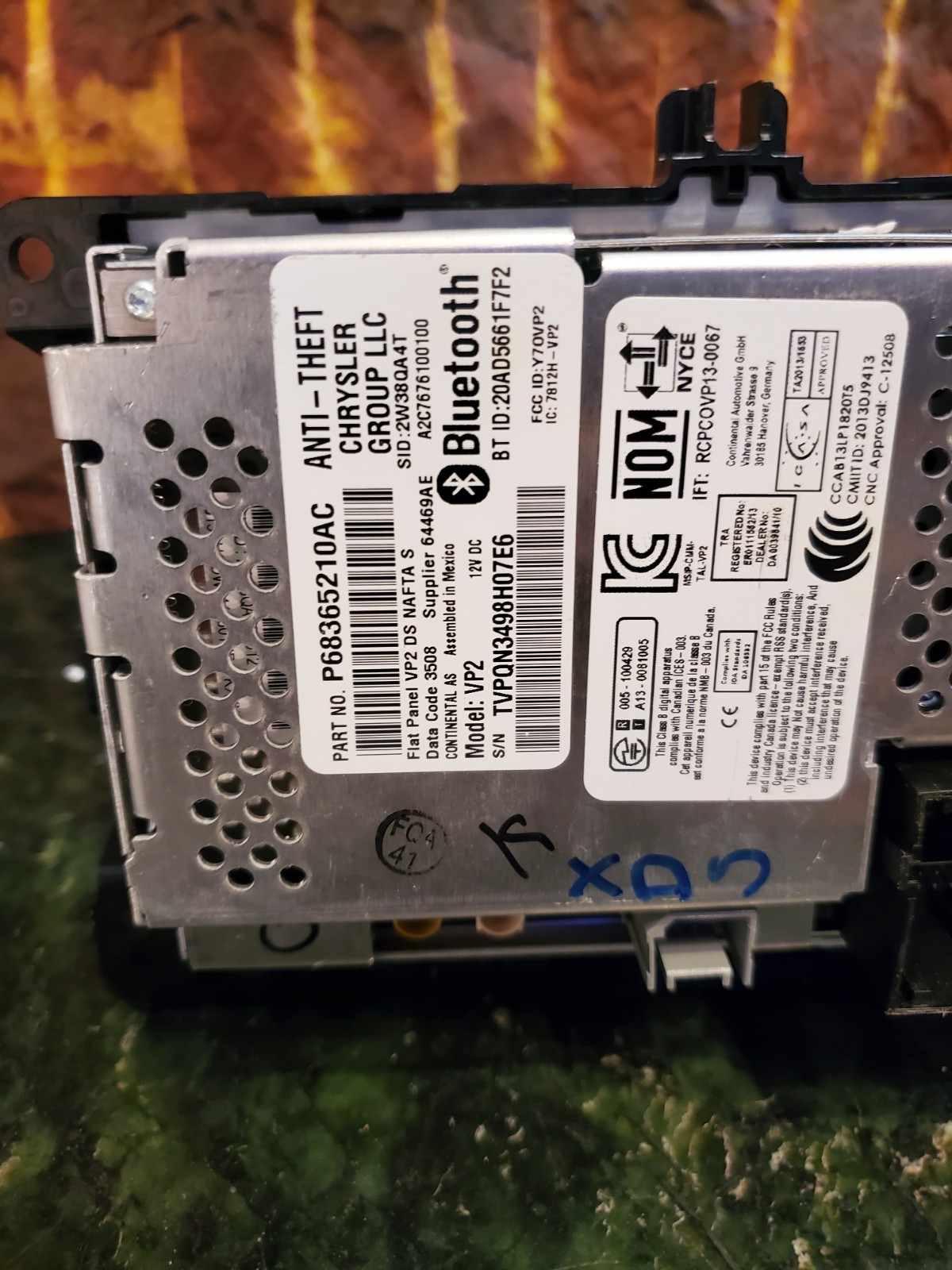 2018-20 Dodge Ram 1500 2500 5in. Radio Sat Unit P68365210AC