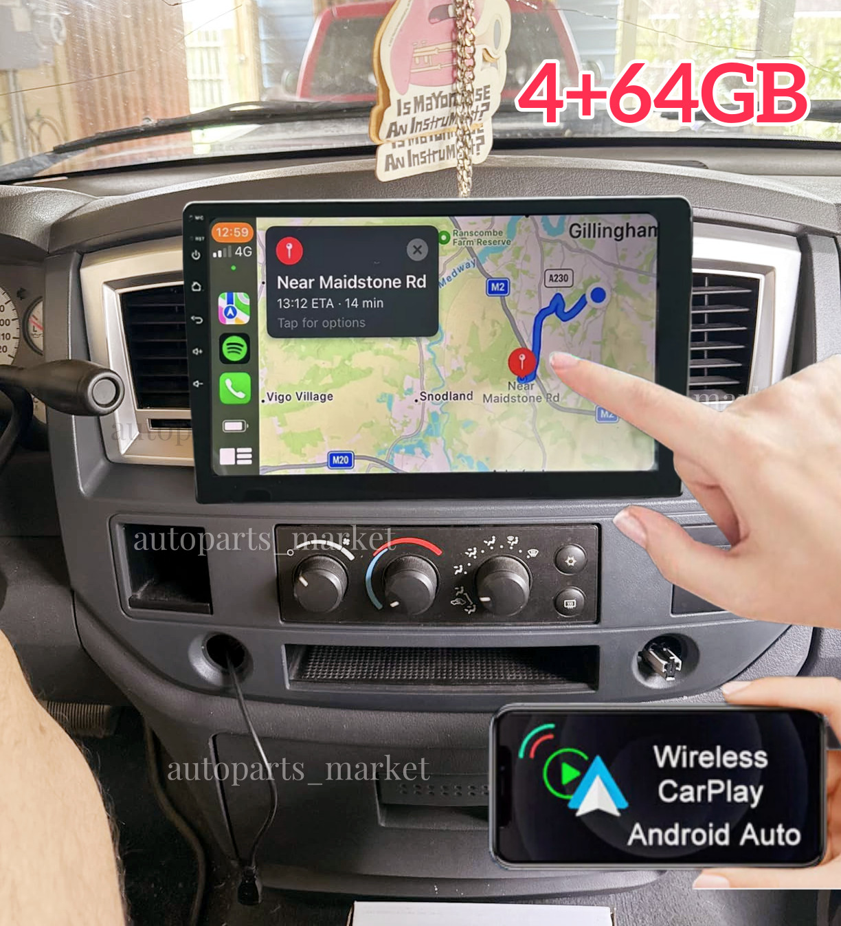 Android 13 For 2006-2008 Dodge Ram 1500 2500 3500 CarPlay Car Stereo Radio GPS